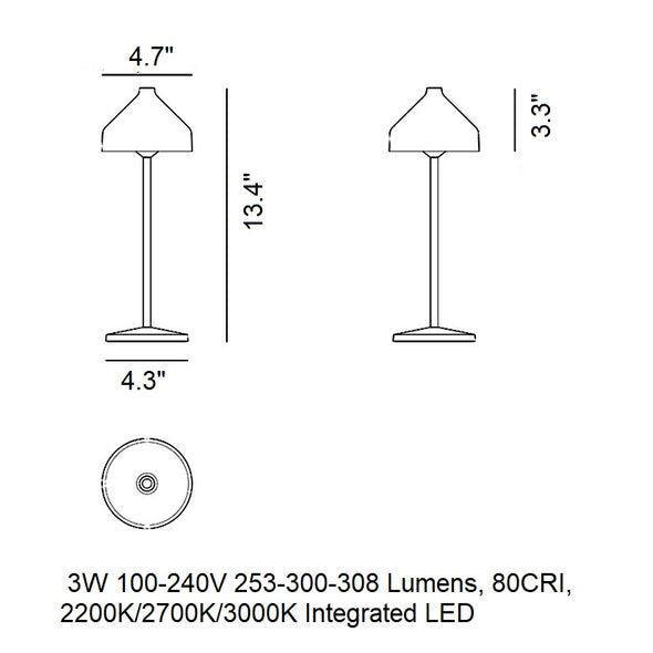 Amelie Pro Portable Outdoor LED Table Lamp