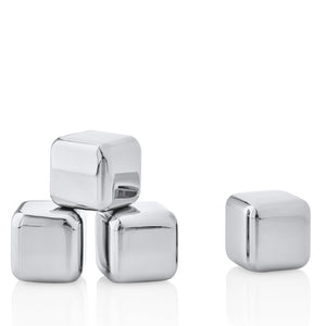 Lounge 4 Piece Stainless Ice Cubes (Set of 2)