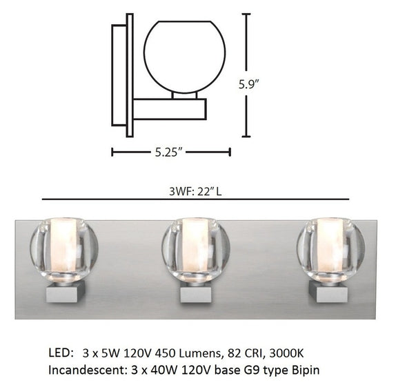 Boca Bathroom Vanity Wall Light