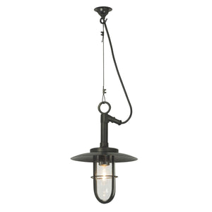 Ship's Well Glass Pendant Light With Visor