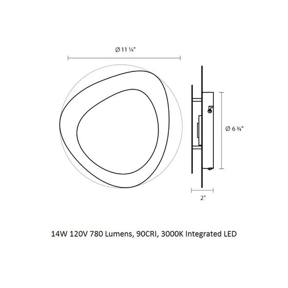 Abstract Panels 2-Plate LED Sconce