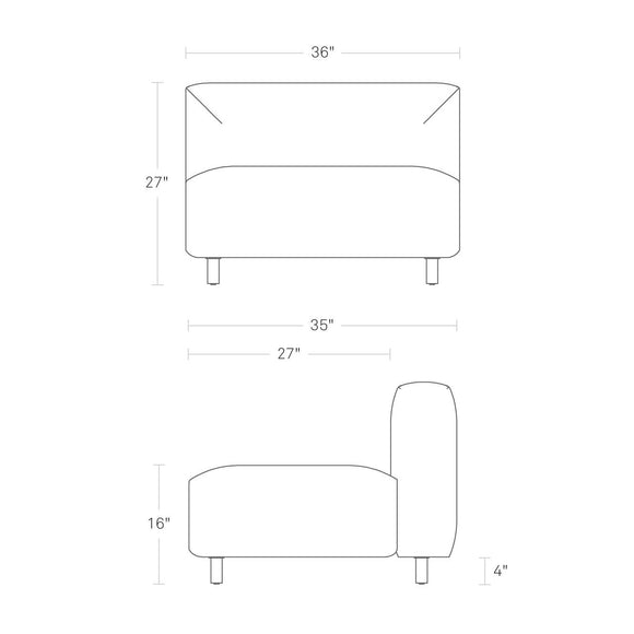 Blu Dot 9 Yard Outdoor Armless Lounge Chair - 2Modern