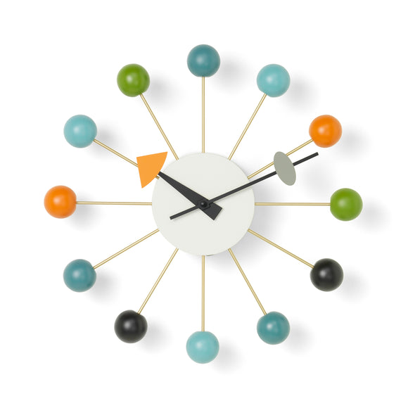Vitra [BRASS] Ball Clock by George Nelson, Brass Dial w. Black Balls