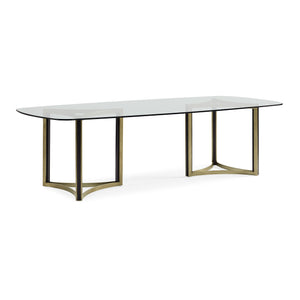 Remix Double Pedestal Glass Top Table