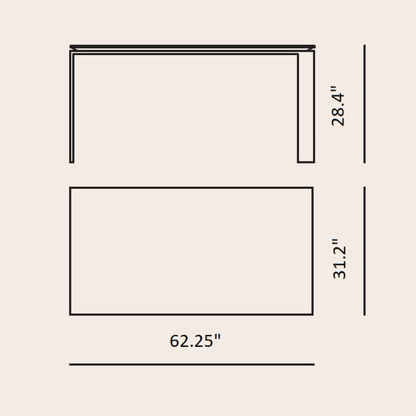 Four Rectangular Soft Touch Table