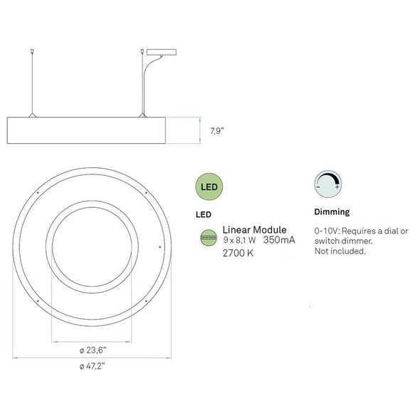 Saturnia Dimmable LED Suspension Light