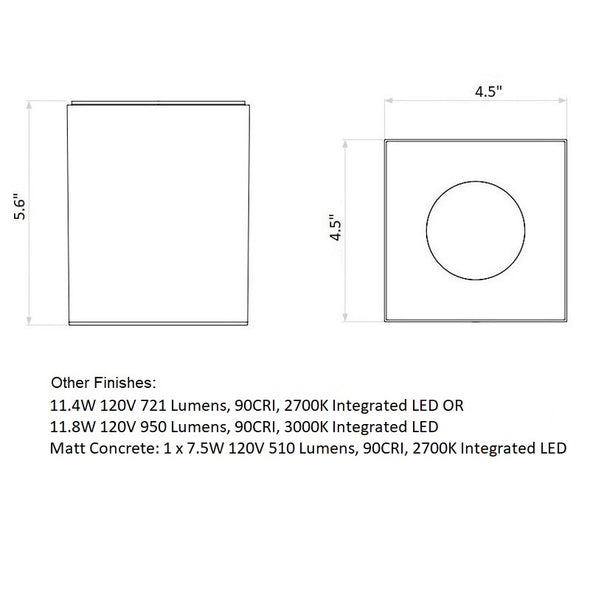 Kos Square Outdoor LED Flush Mount