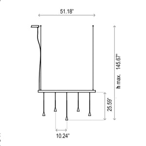 Skybell Linear Adjustable Height Pendant Light