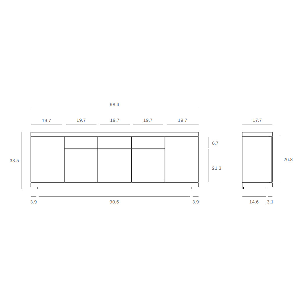 Ethnicraft Burger 5-Door with 3-Drawer Sideboard - 2Modern