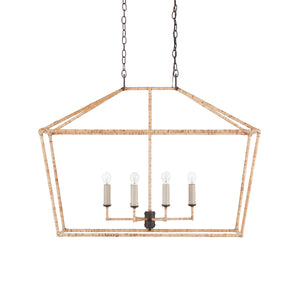 Denison Rattan Rectangular Lantern