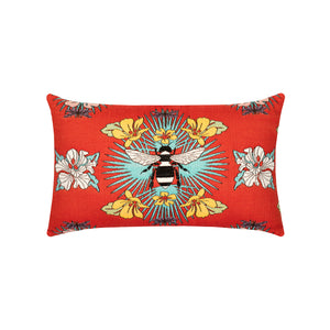 Tropical Bee Outdoor Pillow