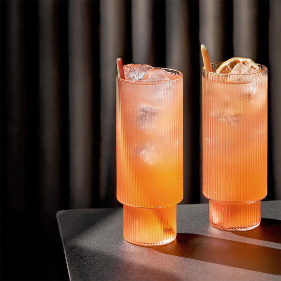 Art Deco Set of 8 Drinking Glasses Mid Century Modern Tall Water/juice  Glasses 