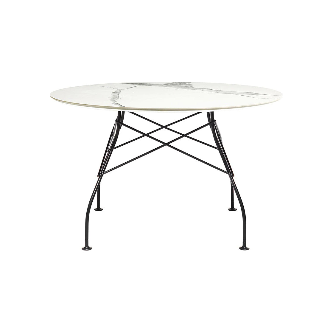 Kartell Glossy 50 Round Stone Marble Aged Bronze Gold Dining Table