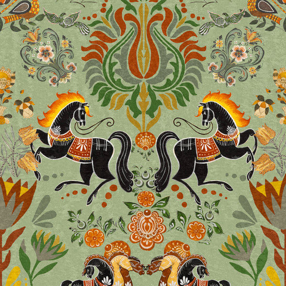 The Folk Parade Wallpaper Sample Swatch