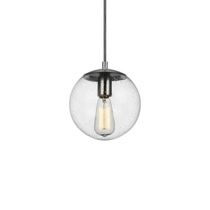 Leo Globe Pendant Light - Clear Seeded Glass