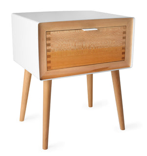 Haven White Lacquered Sycamore Nightstand