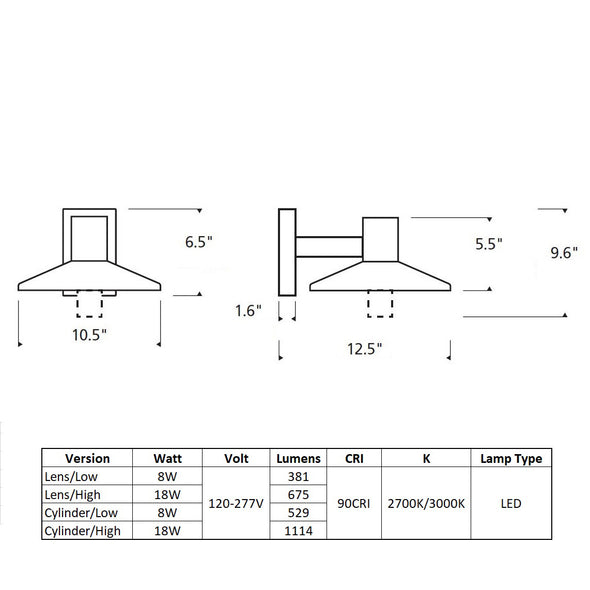 Ash 10 Outdoor Wall Sconce