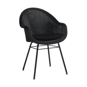 Edgard Outdoor Dining Chair with Steel Base