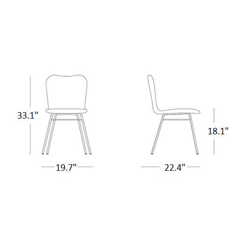 Lily Dining Chair with Steel Base